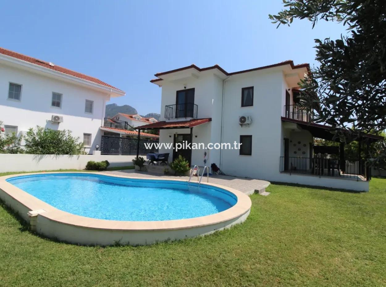 Furnished With Swimming Pool On 500 M2 Detached Plot In Dalyan, Earthquake Resistant 4 In 1 Duplex For Sale