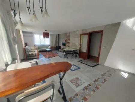 On 400 M2 Land In Ortaca Okçular, 100 M2 2 1 Detached Furnished House With Swimming Pool For Rent